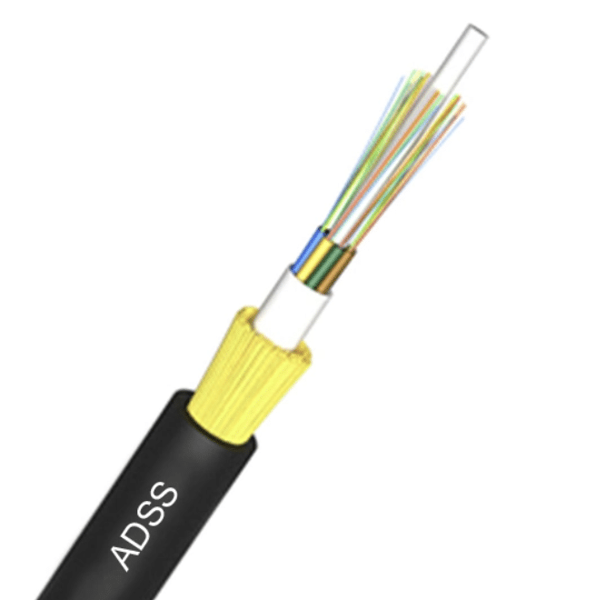 Fibra óptica de 12 hilos ADSS (5k) span 100m
