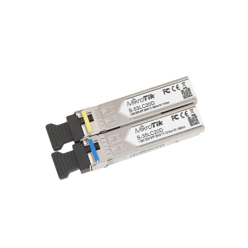 MikroTik Kit de dos módulos SFP (1.25G), 20Km