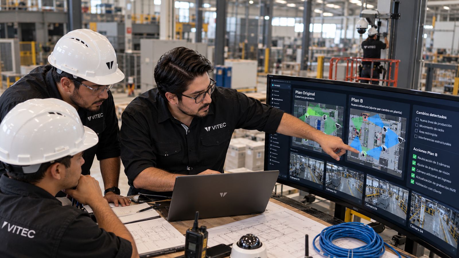Equipo Vitec adaptando una solución a las condiciones de una instalación