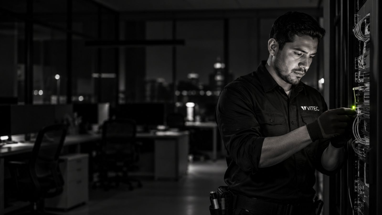 Técnico Vitec trabajando con integridad