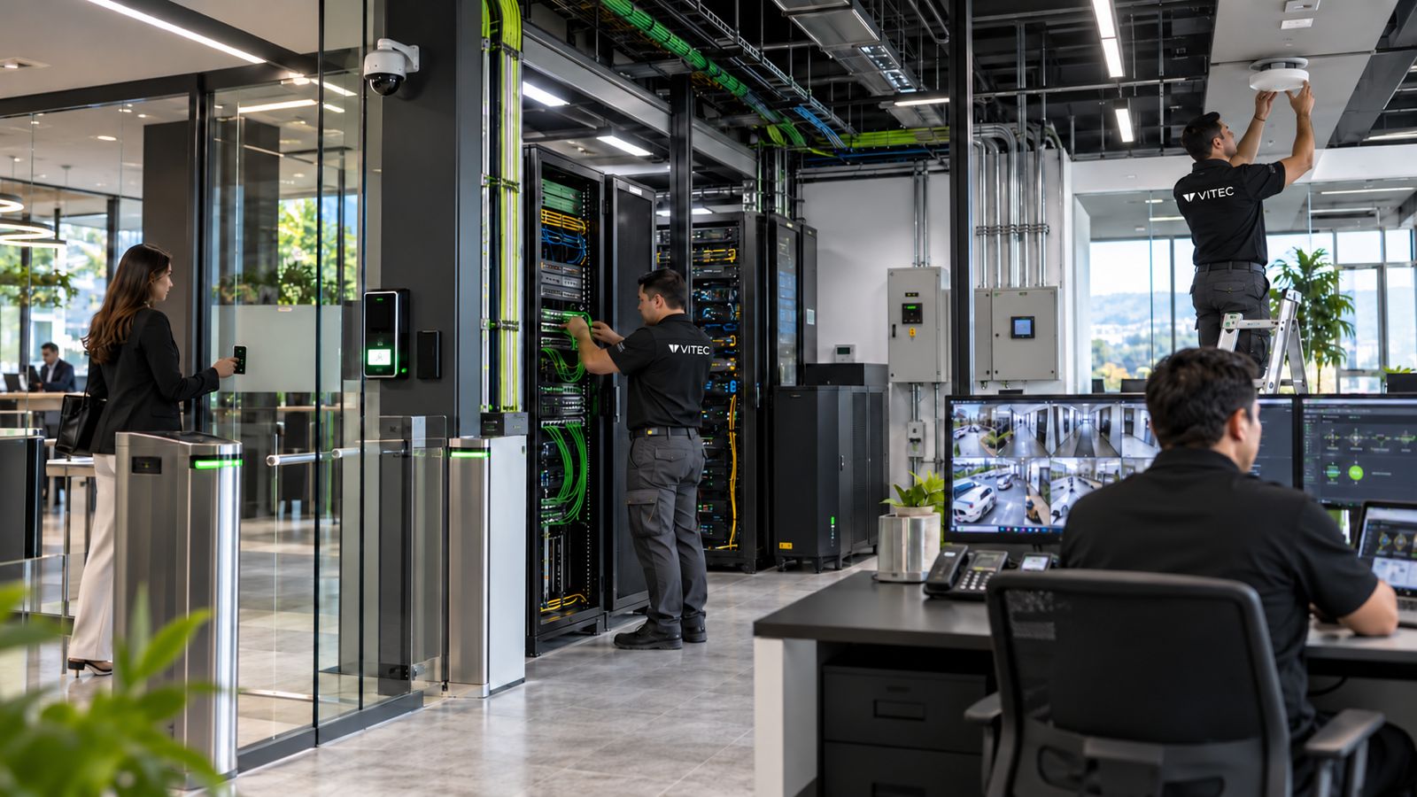 Soluciones integradas de seguridad, conectividad y energía