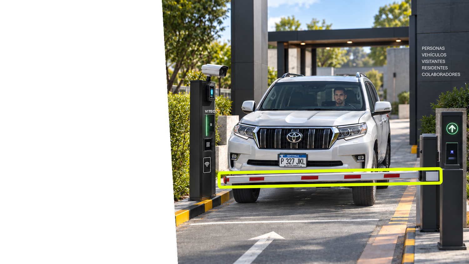 Talanquera automatizada para el ingreso de vehículos autorizados